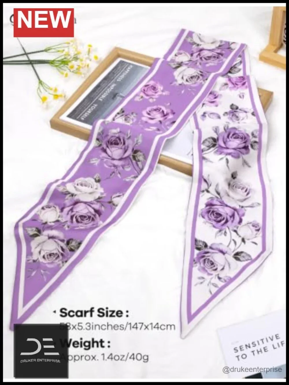 Silk Hair Scarf, Purse Neck Head Scarves for Women Stain Fashion Silky Satin